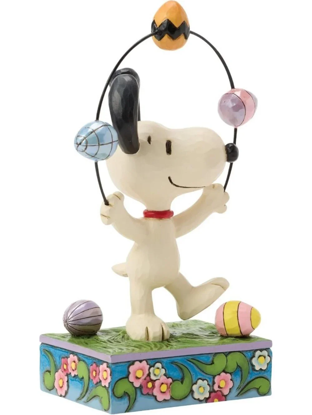 Snoopy Juggling Easter Eggs Figurine, 6.1 Inch, Colorful Spring Decor